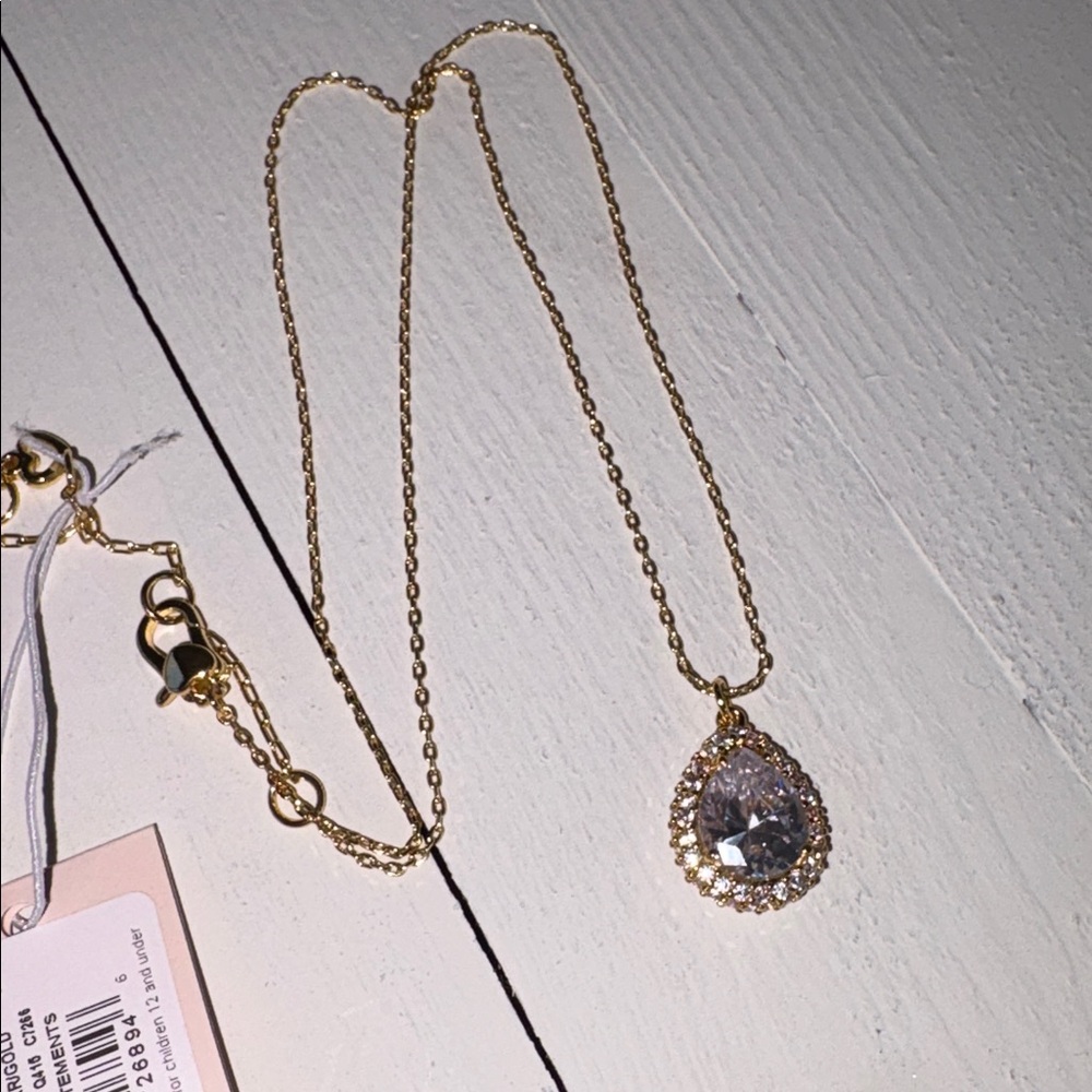 Kate Spade brilliant statement pave halo necklace in Gold nwt - Picture 4 of 7